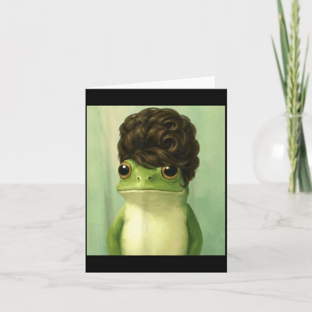 Funny Frog Beehive Bob Haircut Meme  Kort (Framsida)