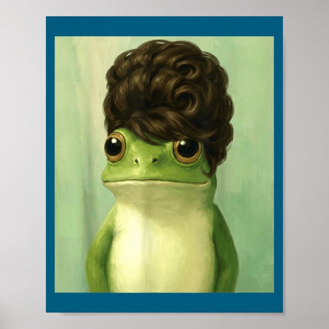 Funny Frog Beehive Bob Haircut Meme  Poster (Framsidan)