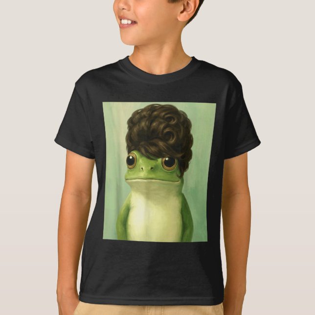 Funny Frog Beehive Bob Haircut Meme  T Shirt (Framsida)