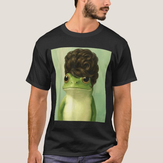 Funny Frog Beehive Bob Haircut Meme  T Shirt (Framsida)