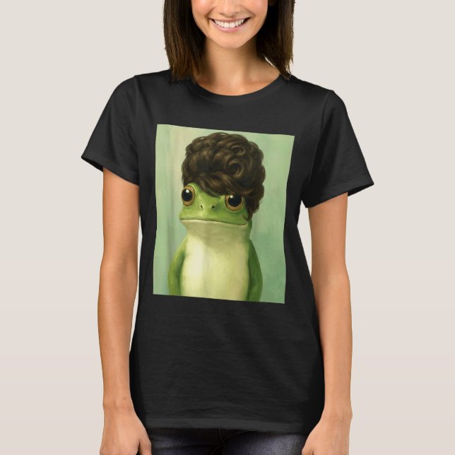 Funny Frog Beehive Bob Haircut Meme  T Shirt (Framsida)