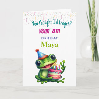 Funny Frog Birthday Card for kids Kort