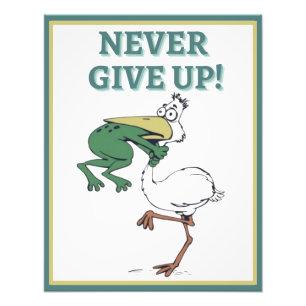 Funny Frog Choking Bird Inational Poster