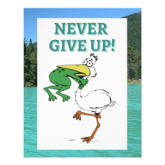 Funny Frog Choking Bird Inational Poster