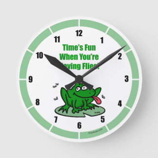 Funny Frog Clock Rund Klocka