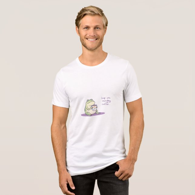 Funny Frog Coffee Shirt för manar T Shirt (Framsida Full)