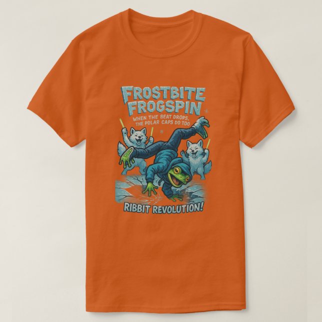 Funny frog frosbiteT-Shirt T Shirt (Design framsida)