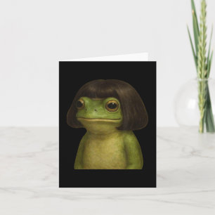 Funny Frog Girl Bob Hair Meme Art Kort