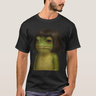 Funny Frog Girl Bob Hair Meme Art T Shirt