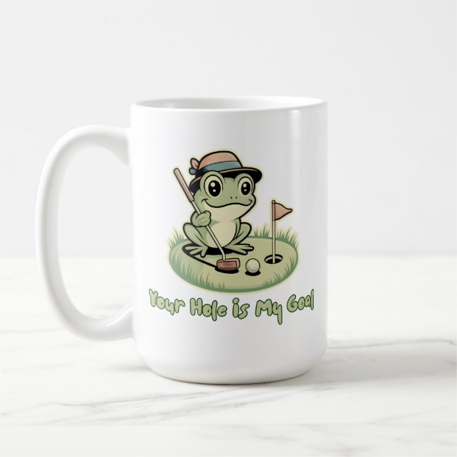 Funny Frog Golf  - Your Hole is My Goal Kaffemugg (Vänster)