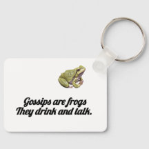 ✨ Funny Frog Gossip Quote Keychain | GetMotivWear 