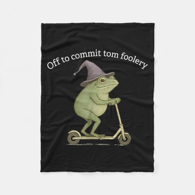 Funny Frog Graphic Saying Off To Commit Tom Fooler Fleecefilt (Framsidan)