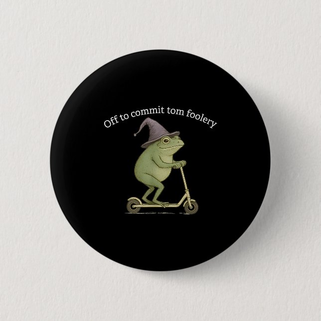 Funny Frog Graphic Saying Off To Commit Tom Fooler Knapp (Framsida)