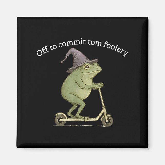 Funny Frog Graphic Saying Off To Commit Tom Fooler Magnet (Framsidan)