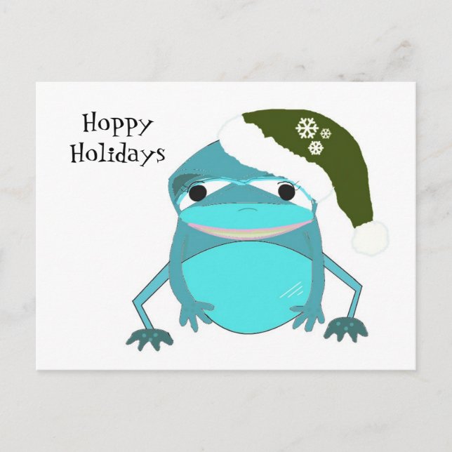 Funny Frog Hoppy Helgdagars Helg Vykort (Framsida)