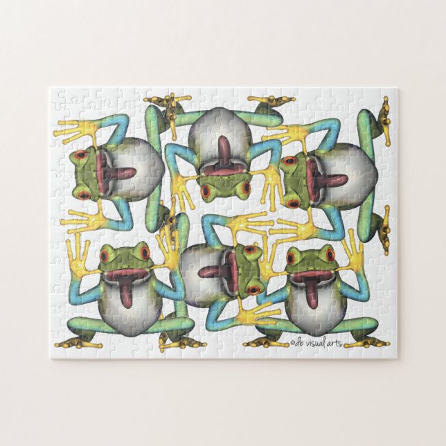 Funny Frog Insanely Froggie Puzzle Pussel (Horisontell)