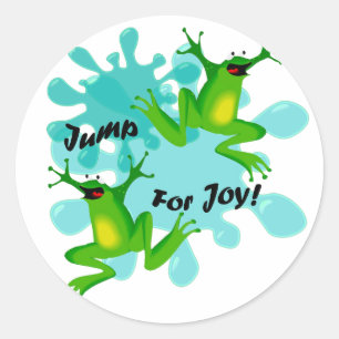 Funny Frog Jump för Joy Runt Klistermärke