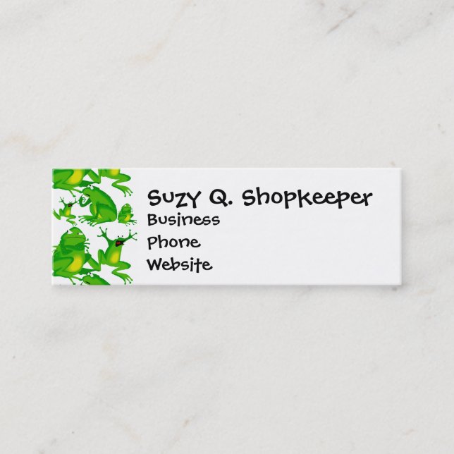 Funny Frog Känslor Arg Mad Nyfiken Skrämt Frogs Mini Visitkort (Framsida)