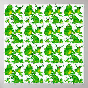 Funny Frog Känslor Arg Mad Nyfiken Skrämt Frogs Poster