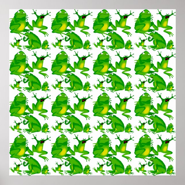 Funny Frog Känslor Arg Mad Nyfiken Skrämt Frogs Poster (Framsidan)