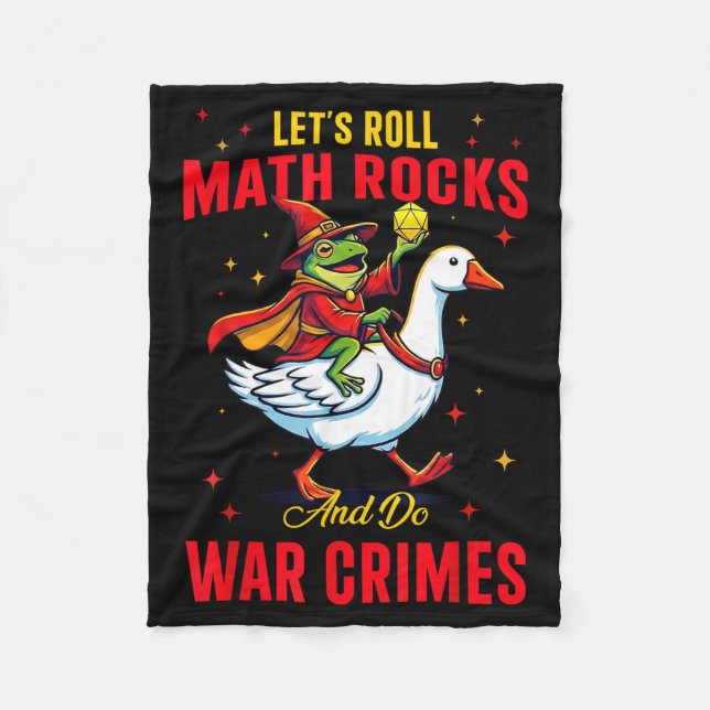 Funny Frog Let's Roll Math Rocks And Do War Crimes Fleecefilt (Framsidan)