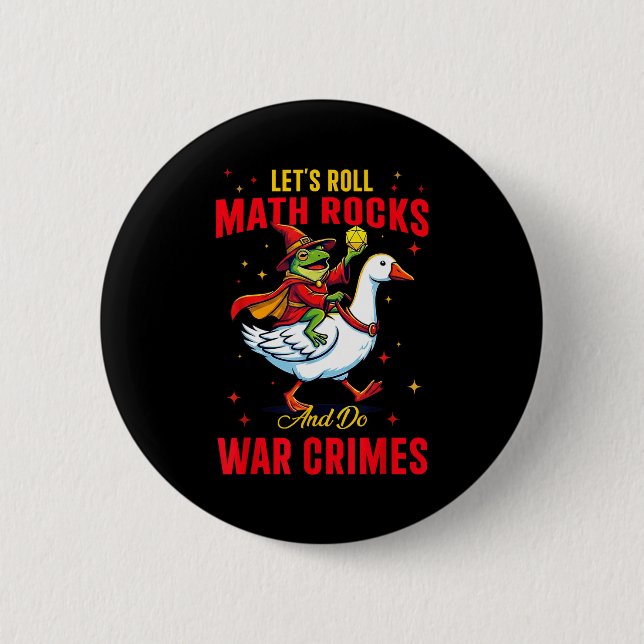 Funny Frog Let's Roll Math Rocks And Do War Crimes Knapp (Framsida)