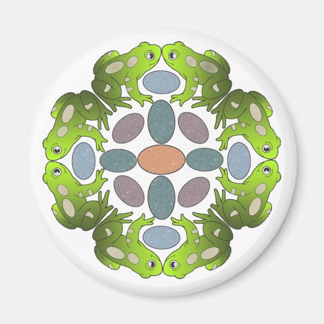 Funny Frog Mandala Magnet (Framsidan)