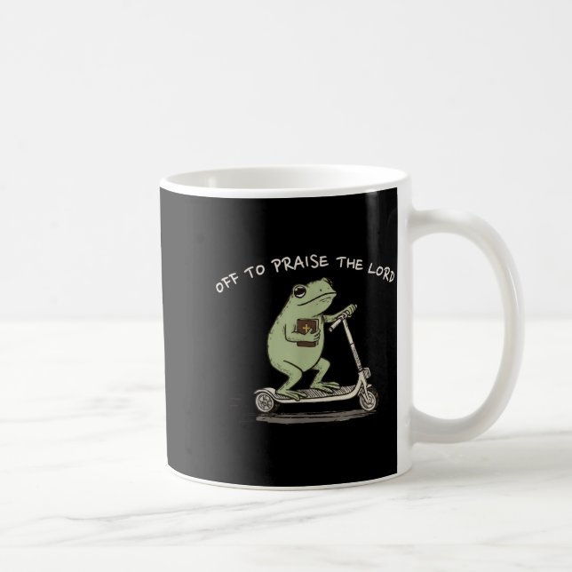 Funny Frog Off To Praise The Lord Christian Scoote Kaffemugg (Höger)