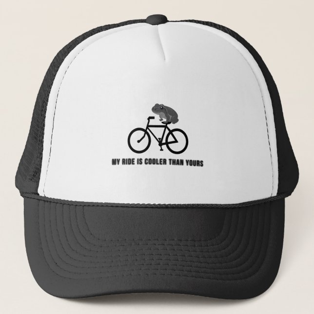 Funny Frog on Bike T-Shirt | Cool Cycling Animal  Keps (Framsida)