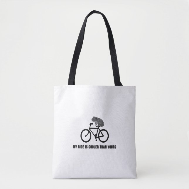 Funny Frog on Bike T-Shirt | Cool Cycling Animal  Tygkasse (Framsida)