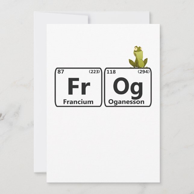 Funny Frog Periodic Table Elements Funny Science Tack Kort (Framsida)