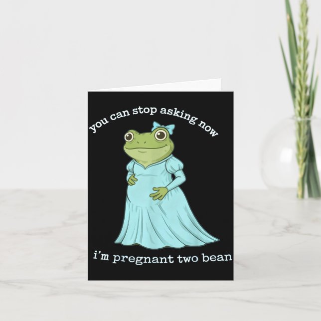 Funny Frog Pregnancy Announcement Medieval Pregnan Kort (Framsida)
