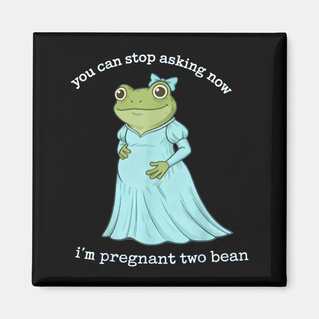 Funny Frog Pregnancy Announcement Medieval Pregnan Magnet (Framsidan)
