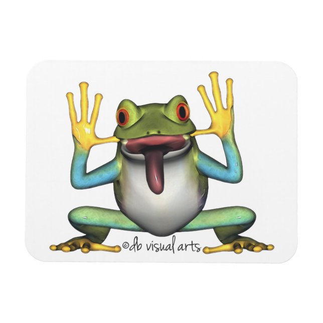 Funny Frog Premium Magnet (Horisontell)