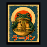Funny Frog Ramen Kawaii Retro Japanese Rising Sun  Poster<br><div class="desc">Funny Frog Ramen Kawaii Retro Japanese Rising Sun Men</div>