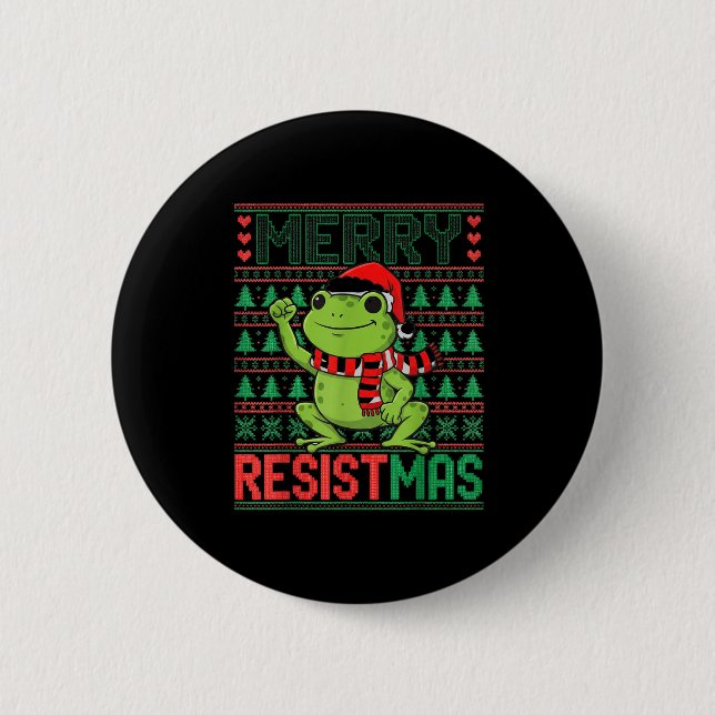 Funny Frog Retro Merry Resistmas Litical Ugly Chri Knapp (Framsida)