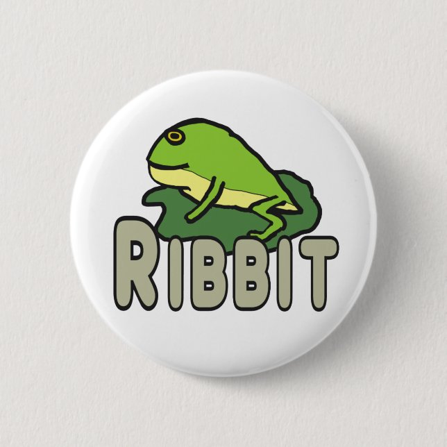 Funny Frog Ribbit Knapp (Framsida)
