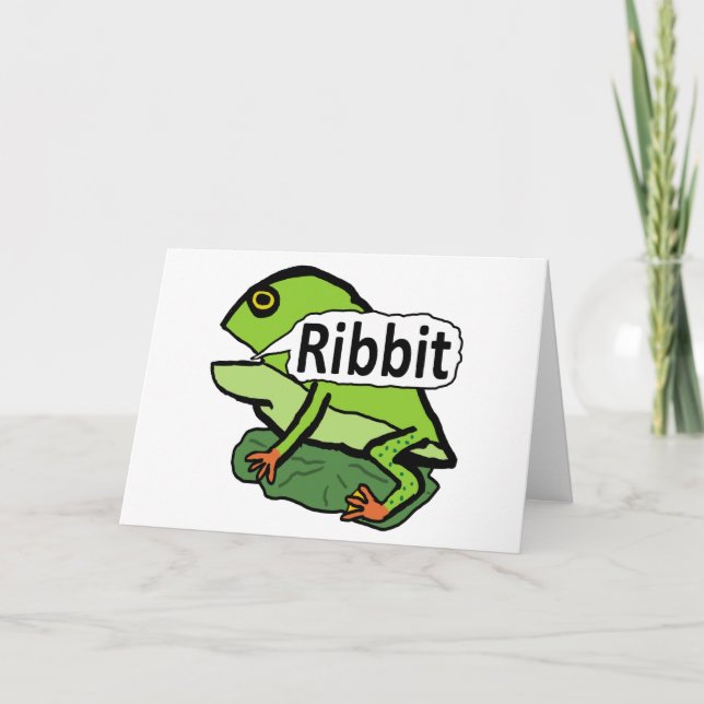 Funny Frog Ribbit Kort (Framsida)