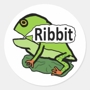 Funny Frog Ribbit Runt Klistermärke
