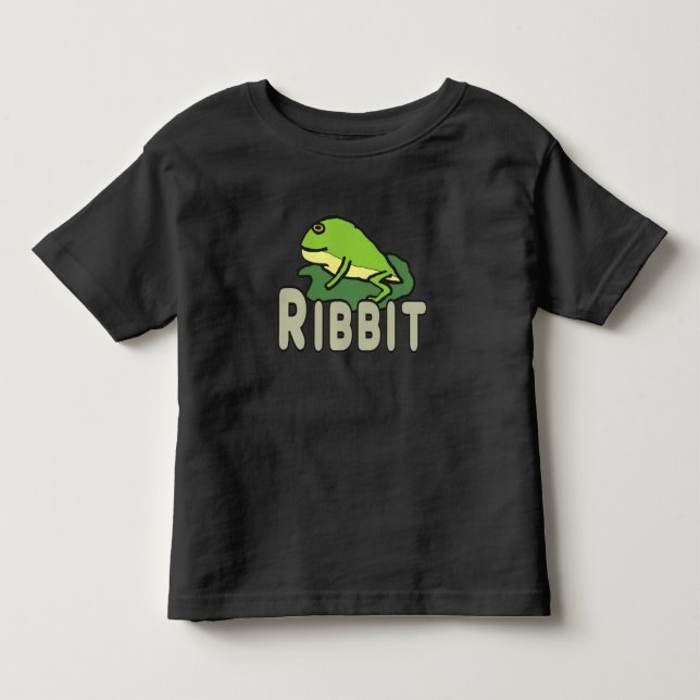 Funny Frog Ribbit T Shirt (Framsida)