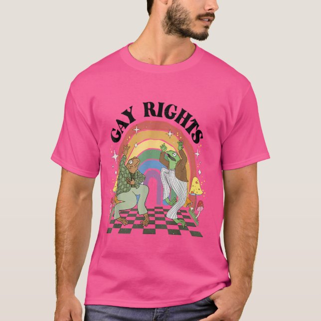Funny Frog Säg Gay rights LGBT Rainbow Frog Toad P T Shirt (Framsida)