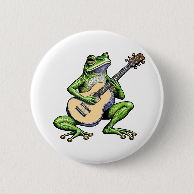 Funny Frog Spela Guitar Knapp (Framsida)