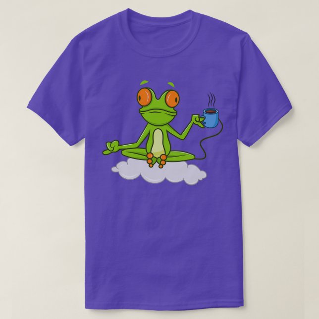 Funny Frog Tea Yoga Meditation T Shirt (Design framsida)