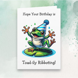 Funny Frog Thmet Birthday Kort