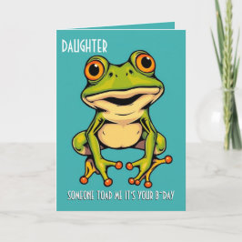 Funny Frog Toad Croak Daughn Grattis på födelsedag Kort