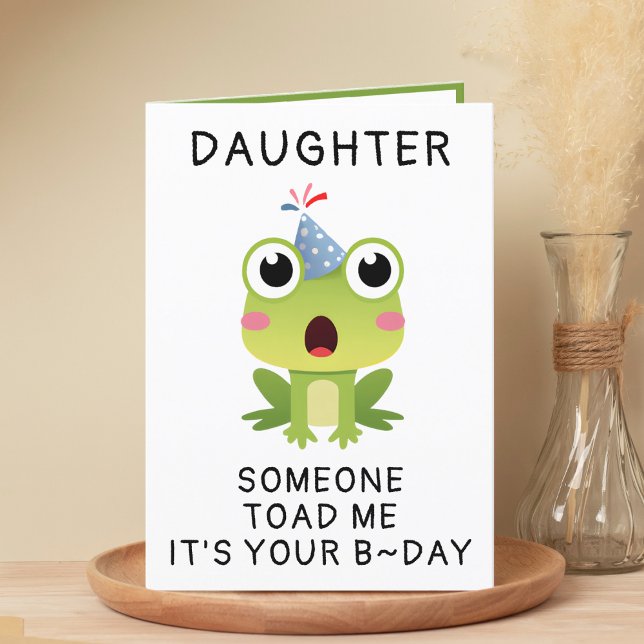 Funny Frog Toad Croak Daughn Grattis på födelsedag Tack Kort (Funny Frog Toad Croak Daughter Happy Birthday Thank You Card)