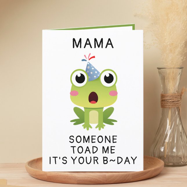 Funny Frog Toad Croak Mor Grattis på födelsedagen Tack Kort (Funny Frog Toad Croak Mother Happy Birthday Thank You Card)