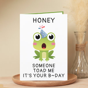 Funny Frog Toad Croak Spouse Grattis på födelsedag Tack Kort
