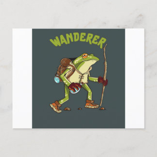 Funny Frog Wanderer Wild Animal Lover Gift Helg Vykort
