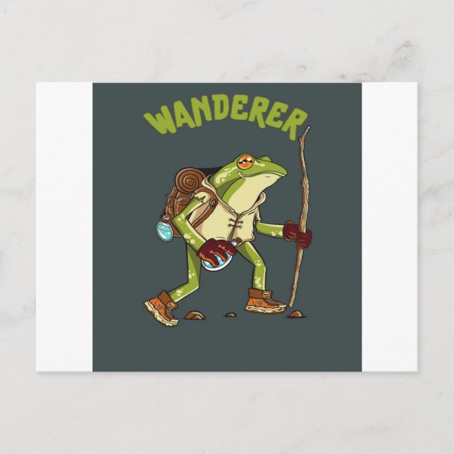 Funny Frog Wanderer Wild Animal Lover Gift Helg Vykort (Framsida)